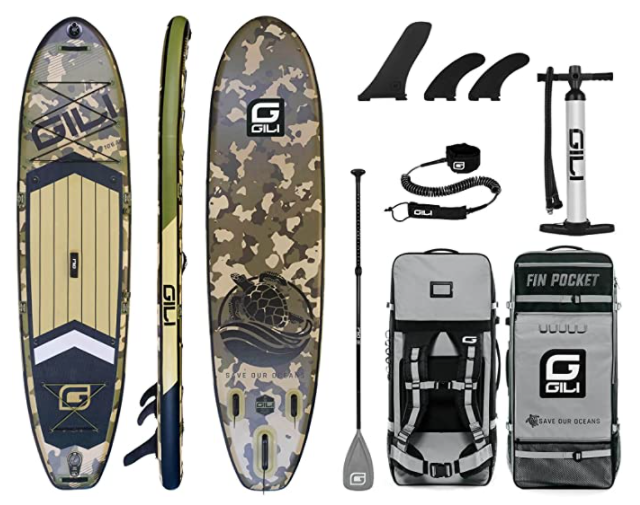 GILI All Around Inflatable Stand Up Paddle Board Package 