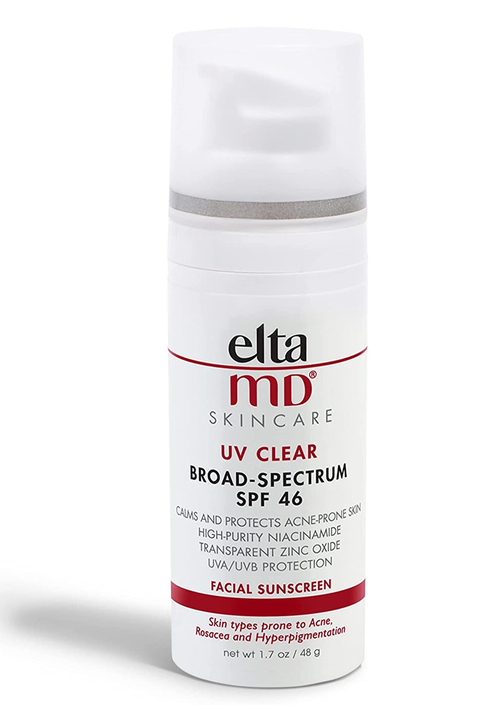EltaMD UV Clear Facial Sunscreen Broad-Spectrum SPF 46 for Sensitive or Acne-Prone Skin, Oil-free, 