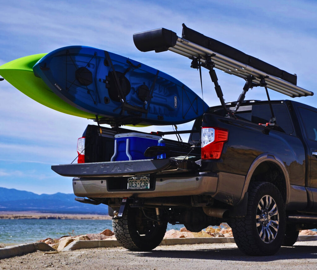 kayak in truck bed